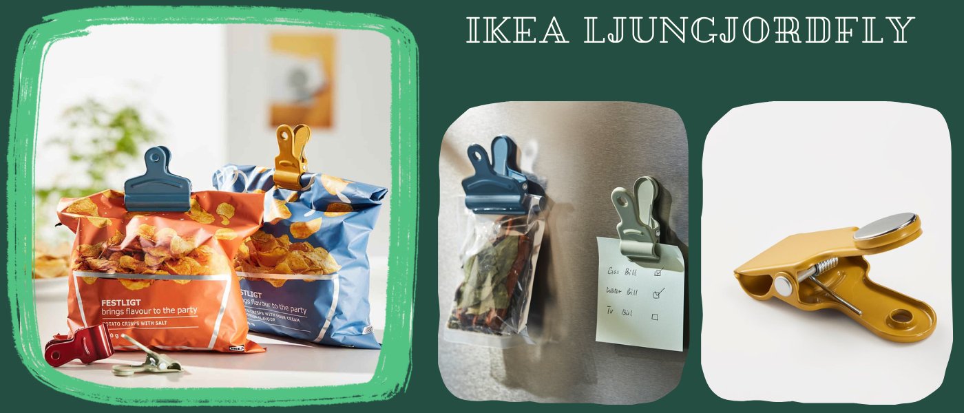ست 6 تایی گیره کیسه ایکیا مدل IKEA LJUNGJORDFLY